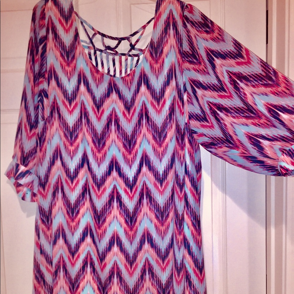 Chevron 3X plus size dress